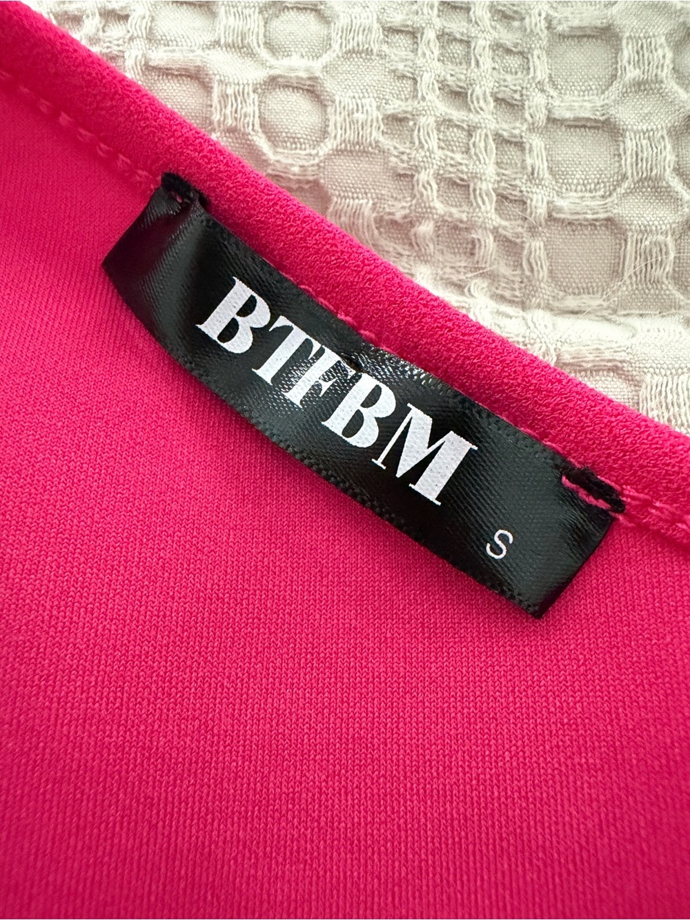 BTFBM One-Shoulder Fuchsia Ruffle Slit Dress S Barbiecore Modern Romance Hoco - Picture 2 of 12